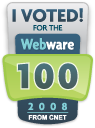 I Voted for Webware 100 Awards 2008
