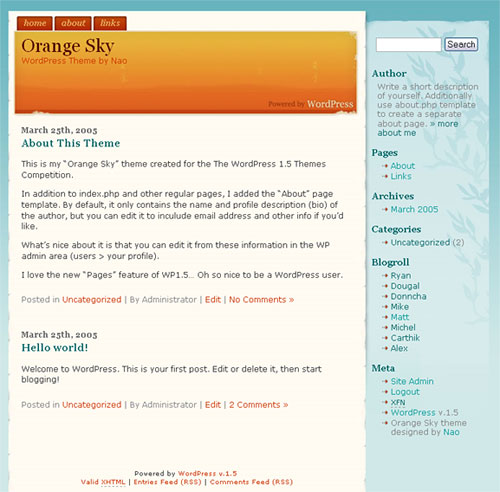 WordPress Theme “Orange Sky”