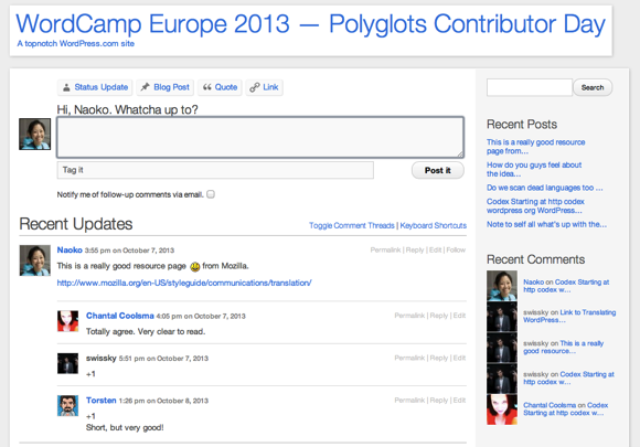 WordCamp Europe Polyglots p2